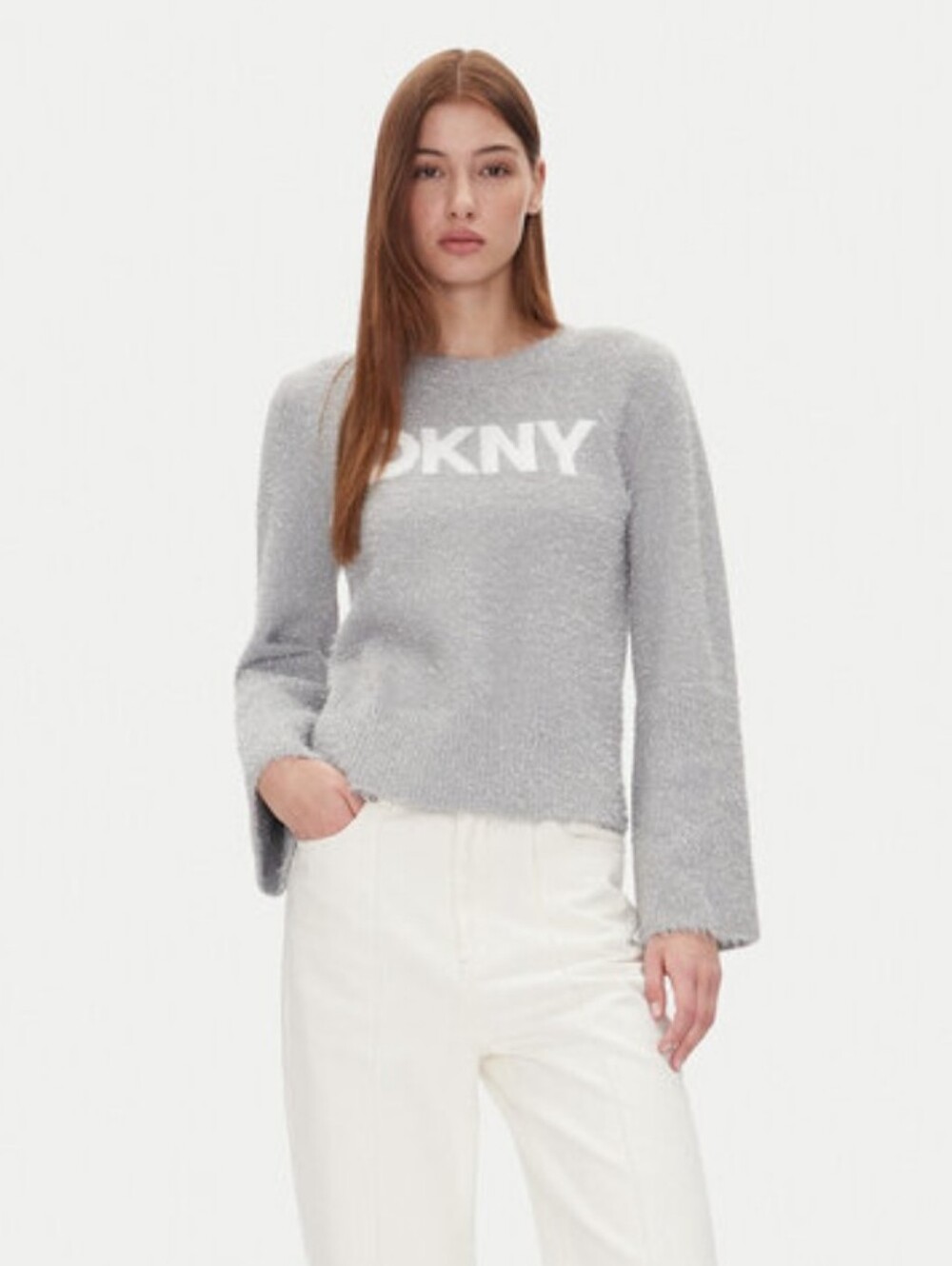 276-NWT‎ DKNY Silver Glitter Sweater